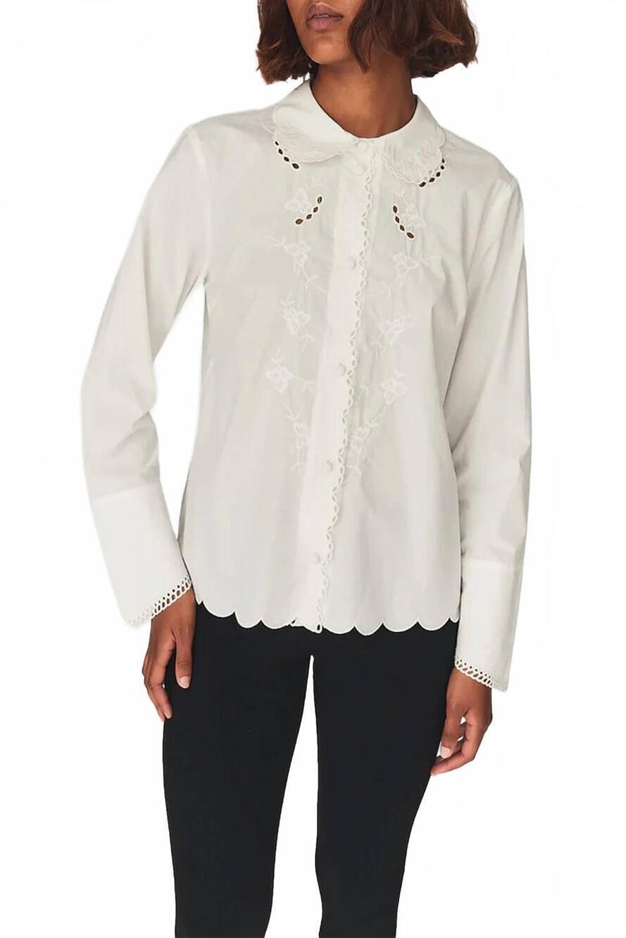 NEW THE GARMENT women's kirsten collar shirt in white